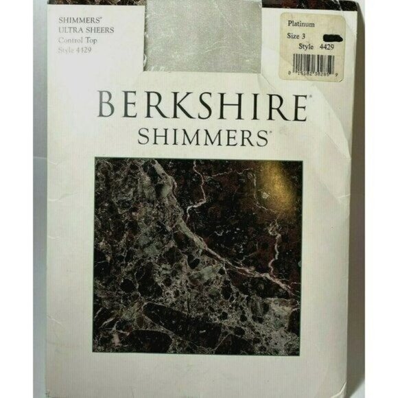 Womens Berkshire Shimmer Sandalfoot Pantyhose Sz 3 Ultra Sheer 4429 Platinum Vtg - Picture 1 of 3